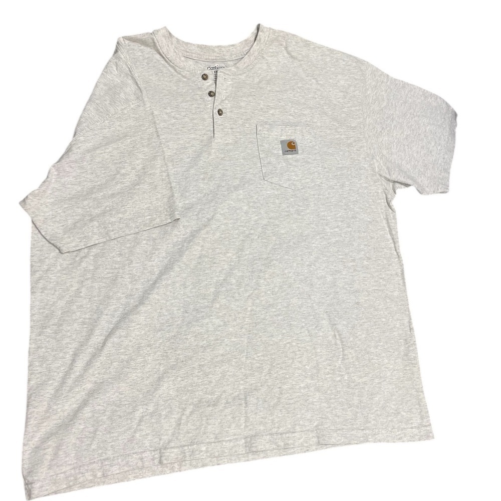 Carhartt 2XL Gray Henley Pocket T-Shirt Workwear